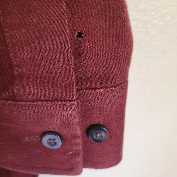 ll bean mens button-up long sleeve shirt thick flannel 100% cotton deep red XXL - Picture 4 of 5